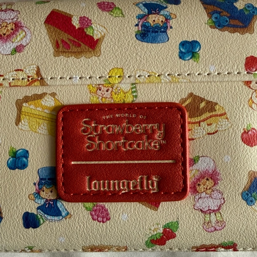 Loungefly Strawberry Shortcake Cream Wallet with Red Logo Patch NWT